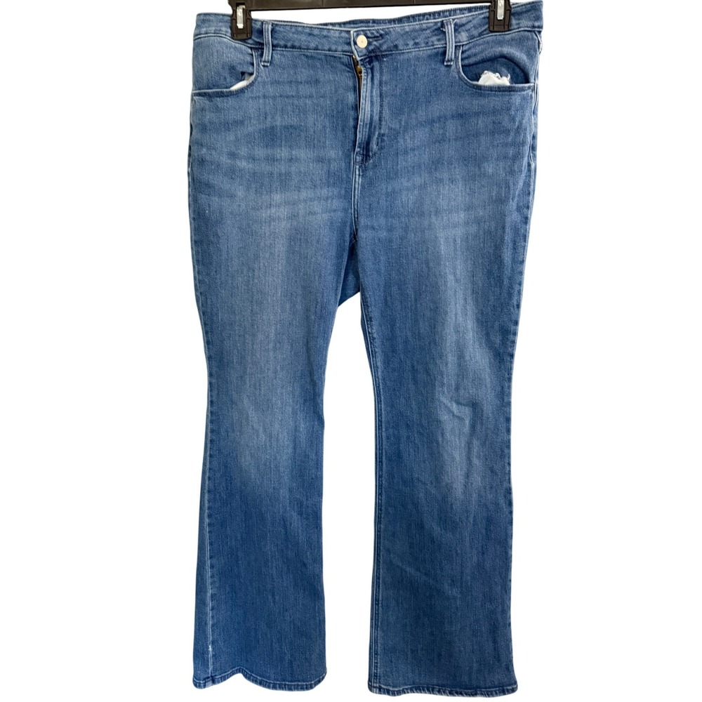 Old Navy High Rise Wow Flare Jeans 18 Blue Denim Light Wash Y2K Everyday Comfort